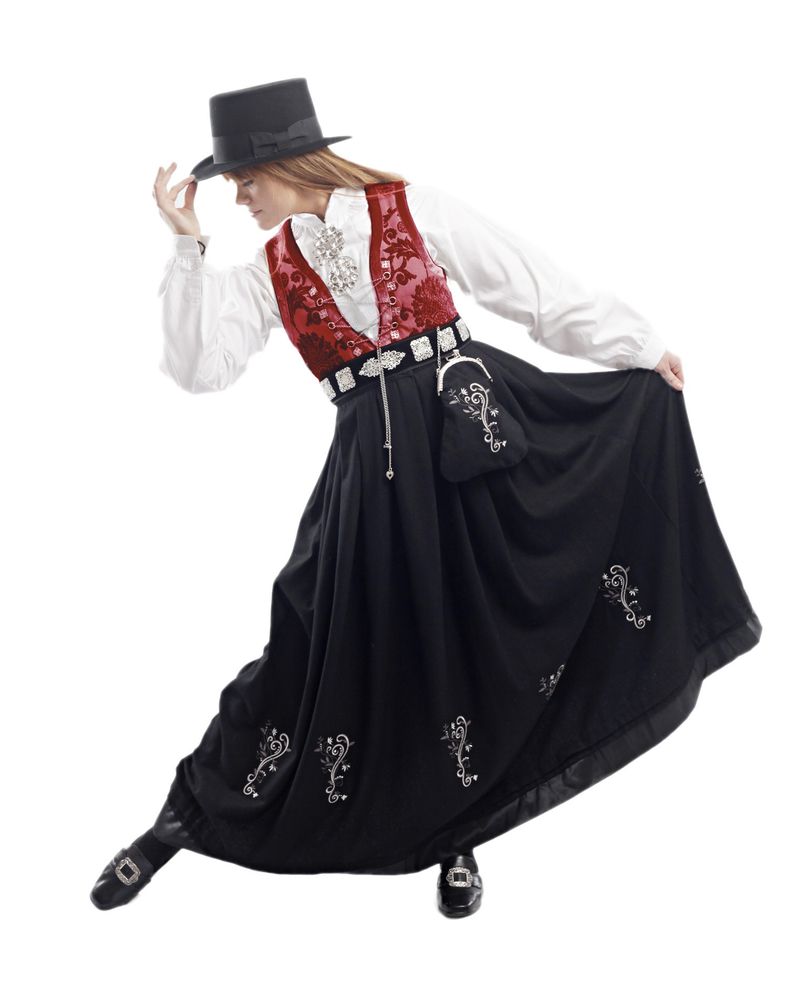 Ryperanden festdrakt i rød