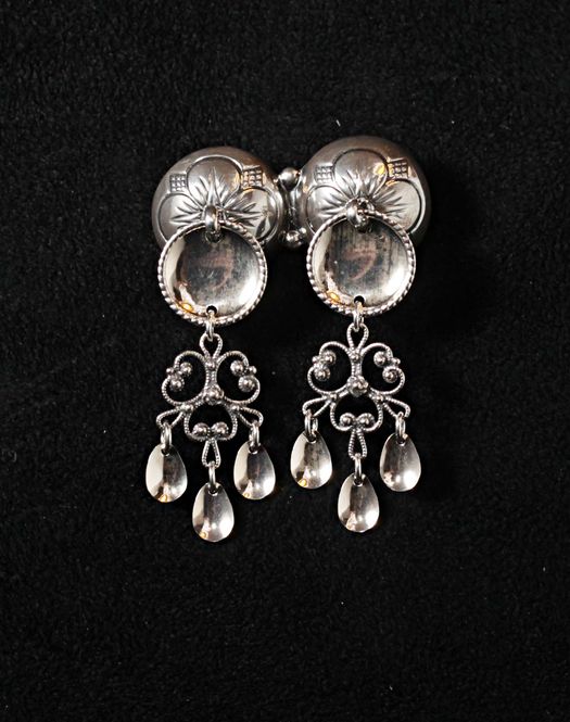 Hovedbilde Halsknapp i oksidert sølv 12207