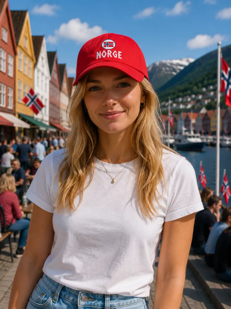 Caps Norge  i rød - Unisex 