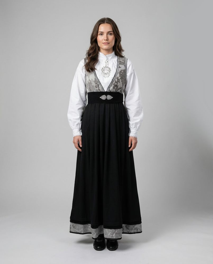 Nye Tora festdrakt til dame i silver