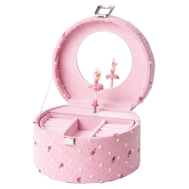 Hovedbilde Rundt rosa ballerina smykkeskrin til barn