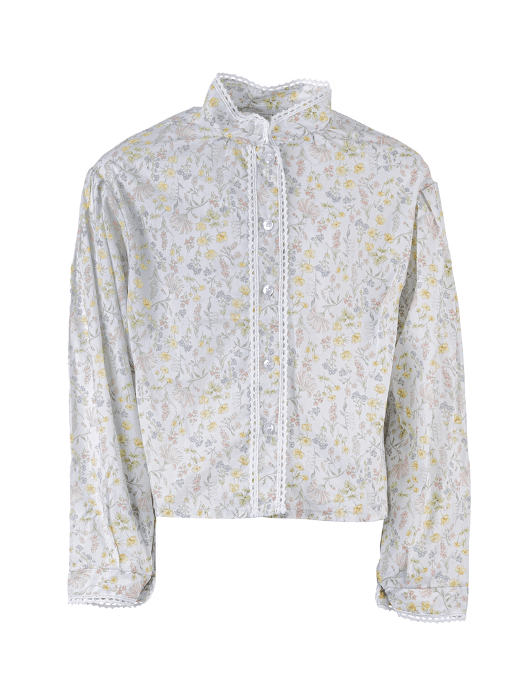 Silja skjorte til festdrakt blomstret